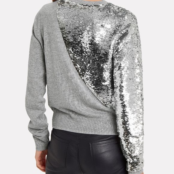 RtA Light Gray and Silver Sequin Sweater - purchased from Intermix, size XS NWT - Picture 2 of 9